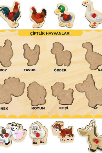 4’lü Bul-Tak Ahşap Puzzle Seti