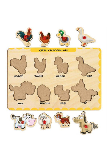 4’lü Bul-Tak Ahşap Puzzle Seti